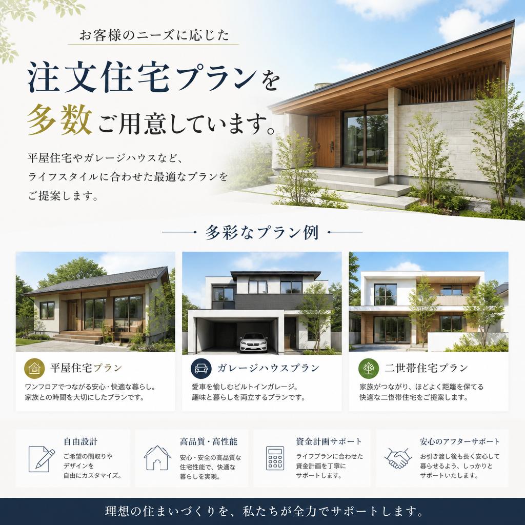 多様な注文住宅プラン