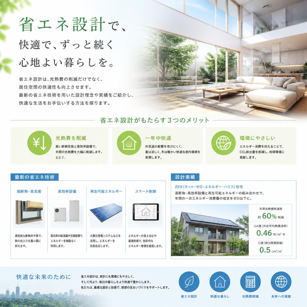 省エネ設計で生活を快適に