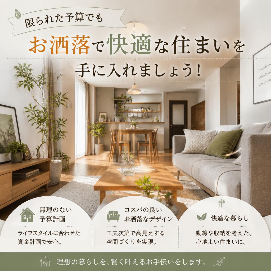 限られた予算でもお洒落で快適な住まいを手に入れましょう！