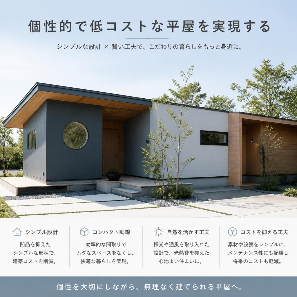 個性的で低コストな平屋を実現する